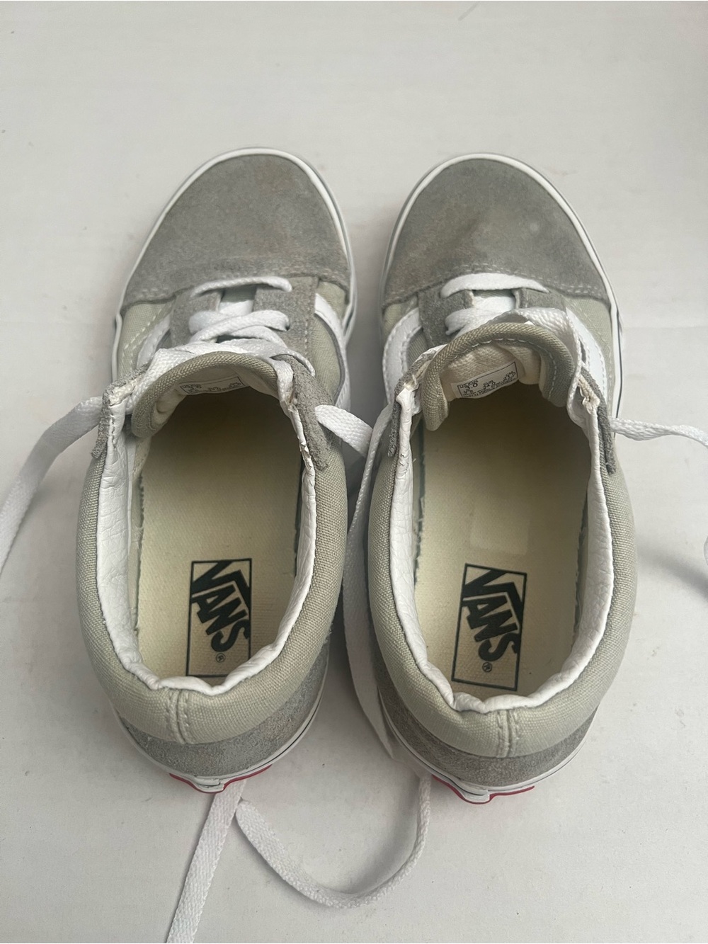 Vans Old Skool Low-Cut Skater Sneakers Kids Sz 3 Gray White Suede Canvas Casual - Picture 7 of 9